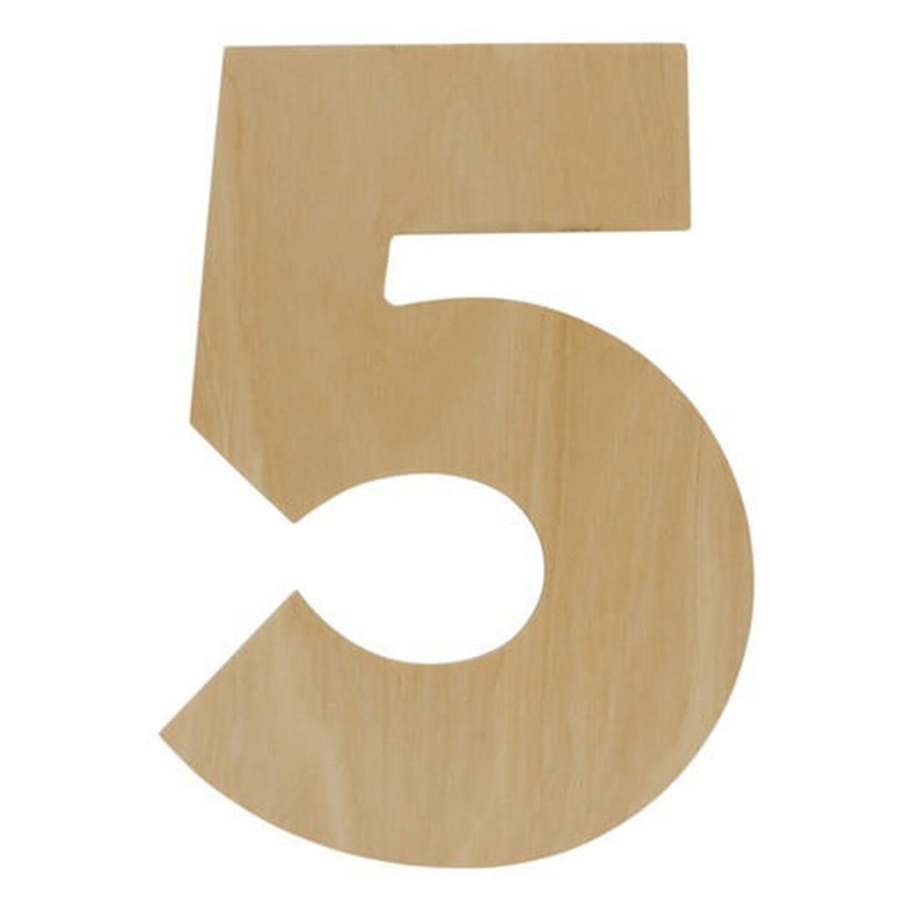 Wooden Number 5, 12 inch or 8 inch, Unfinished Large Wood Numbers for Crafts | Woodpeckers